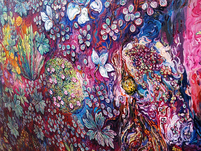 Hafnarfjörður. Vernissage "The Icelandic Love Corporation" and Eggert Pétursson. - Details of a painting by <a href='http://www.eggertpetursson.is/' target='_blank' class='linksnormal'>Eggert Pétursson</a> (<a href='http://www.i8.is/?s=8&aID=23' target='_blank' class='linksnormal'>i8 Gallery</a>). (30 October 2010)