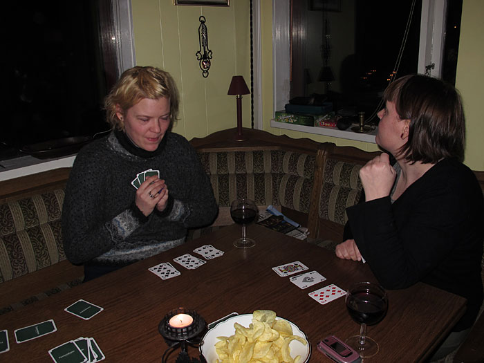 Álftavatn. Im Winter im Sommerhaus I. - Und direkt danach Kartenspielen ;-). Es hat aber niemand geschummelt, ganz bestimmt nicht! (18.02.2011)