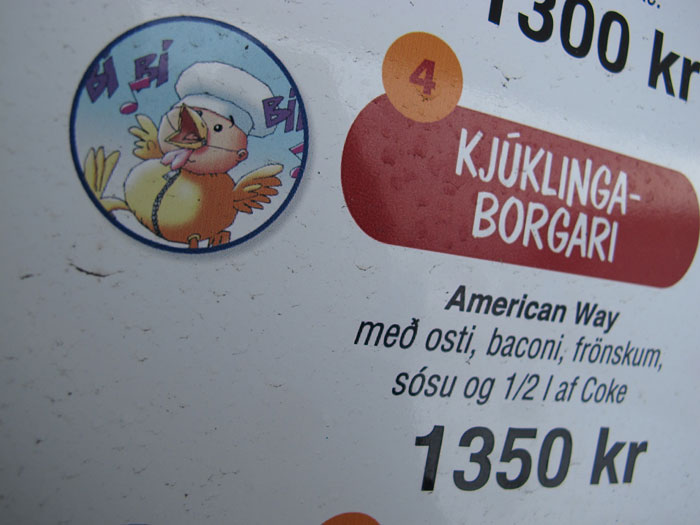 Reykjavík. Verschiedenes XXVIII. - Ein glcklicher Hühnchenburger (American Way!) für 1.350 kr. (12. bis 26.03.2011)