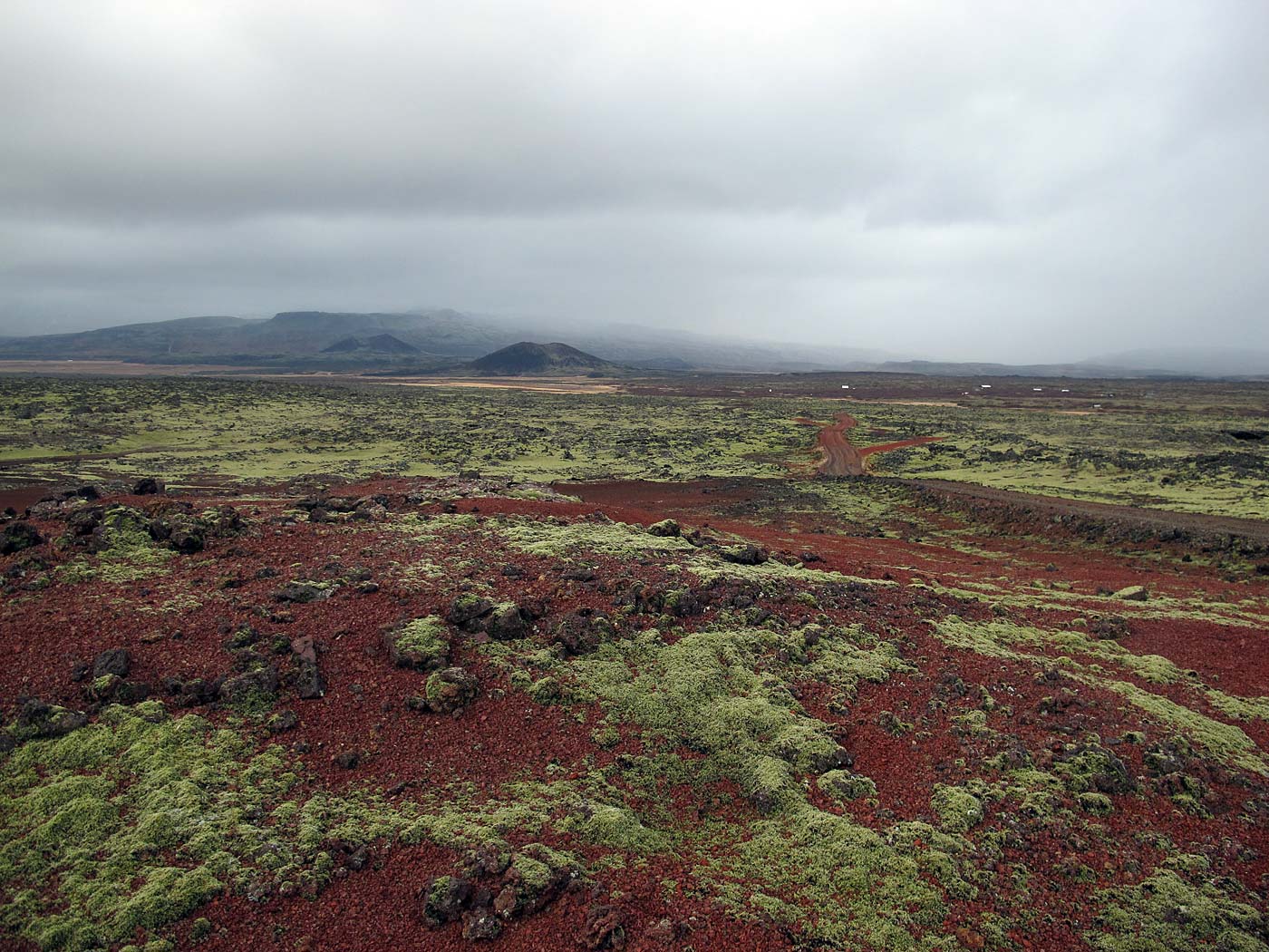 Snæfellsnes. Ausflug 1. Etwas Snæfellsnes. Viel Rot und Grün. - Zwischen Rauðhálsahraun und Gullborgarhraun. V. (02.03.2013)