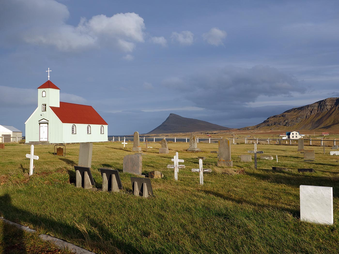 Djúpavík. And Trékyllisvík. I. - Trékyllisvík. The old church and graveyard. (11 October 2013)