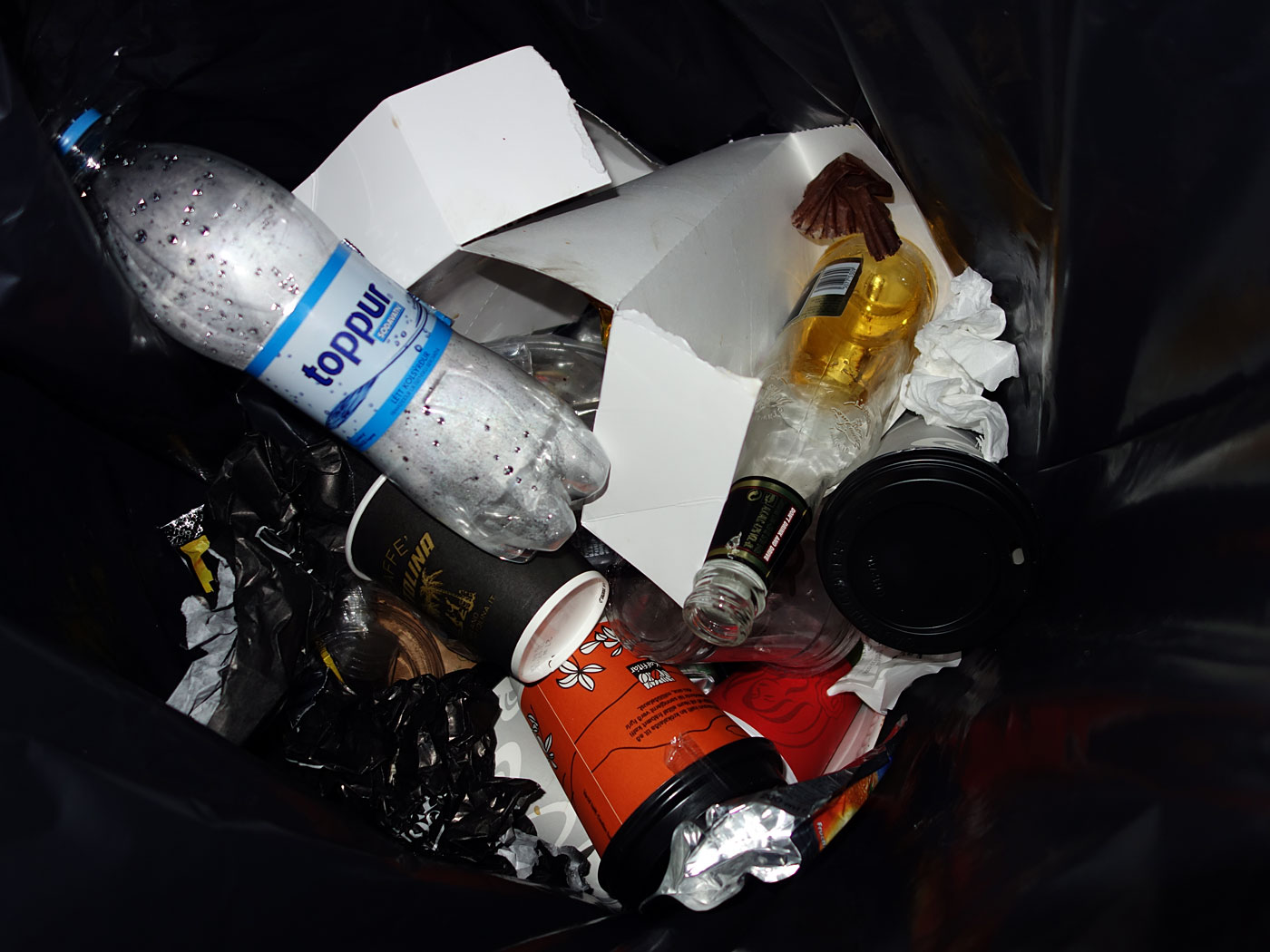Reykjavík. Trash bins (on Laugavegur, at night). - Late at night a view in trash bins on Laugavegur. I. (2 November 2013)